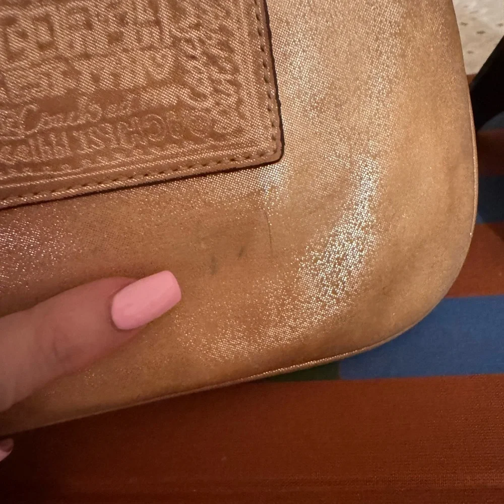 Poppy Coach Shimmering Bronze Wristlet